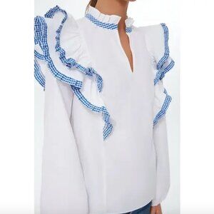 Tuckernuck Holly Gingham Ruffle Blouse by Hyacinth House